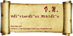 Várterész Miklós névjegykártya